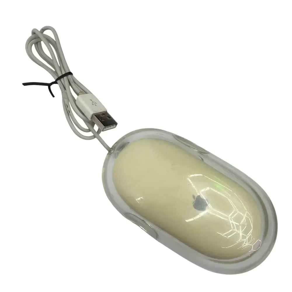 Apple Pro Mouse M5769 USB Wired Optical Mouse White Clear Tested Working
